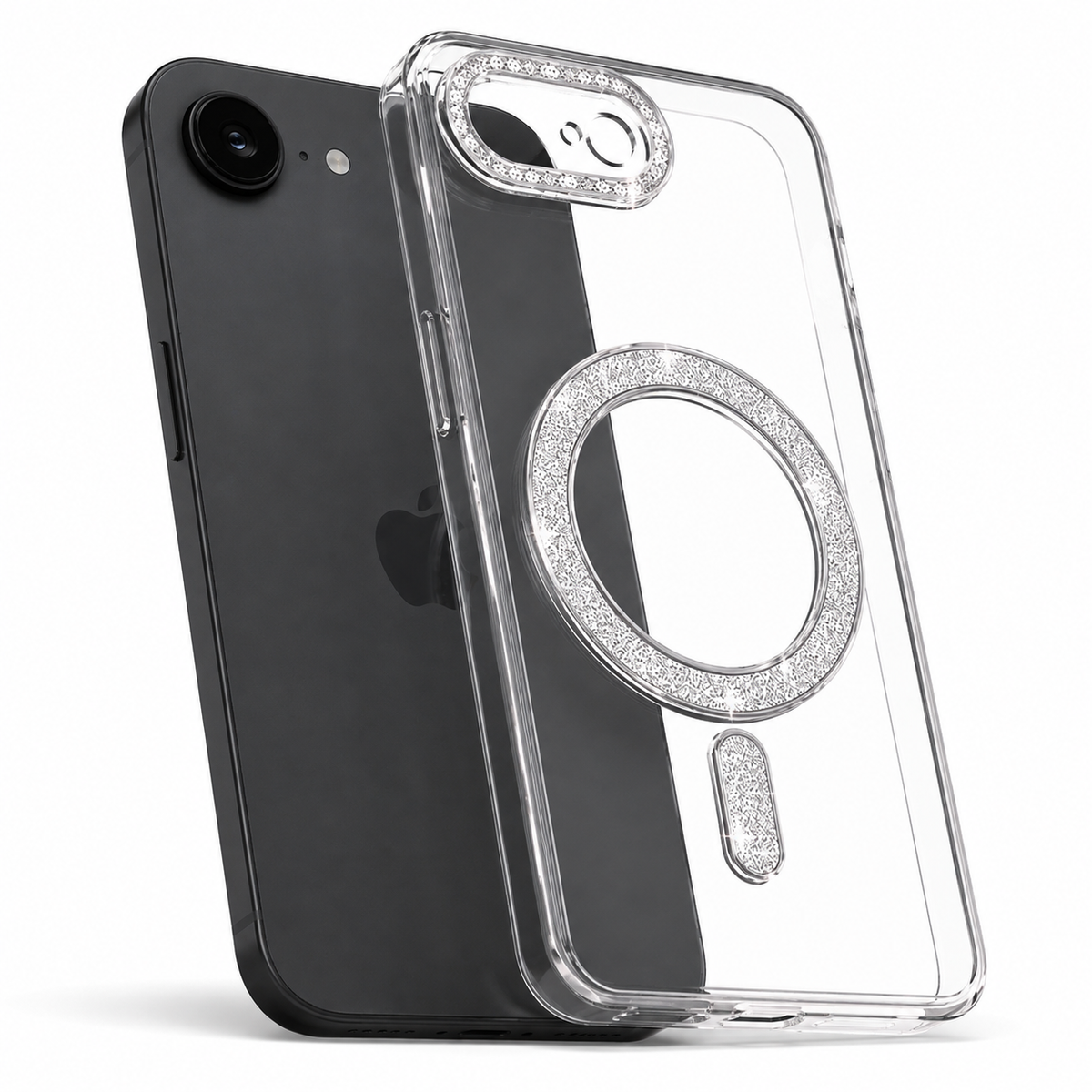 Glitter Electroplated MagSafe Case for Apple iPhone 17e / 16e - Silver