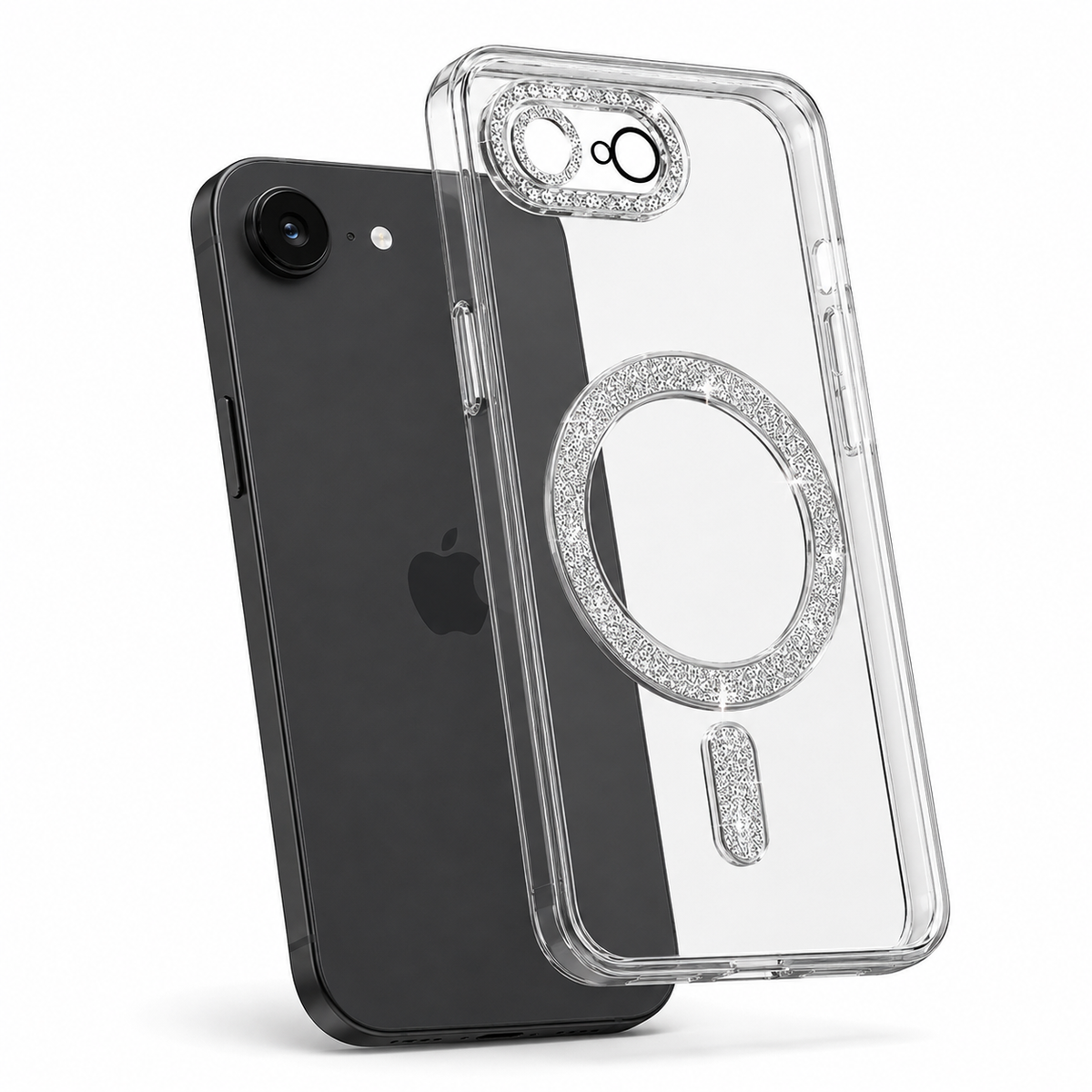 Glitter Electroplated MagSafe Case for Apple iPhone 17e / 16e - Silver