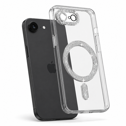 Glitter Electroplated MagSafe Case for Apple iPhone 17e / 16e - Silver
