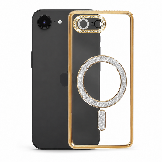 Gold Glitter Electroplated MagSafe Case for Apple iPhone 17e - Gold