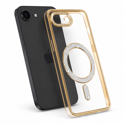 Gold Glitter Electroplated MagSafe Case for Apple iPhone 17e - Gold