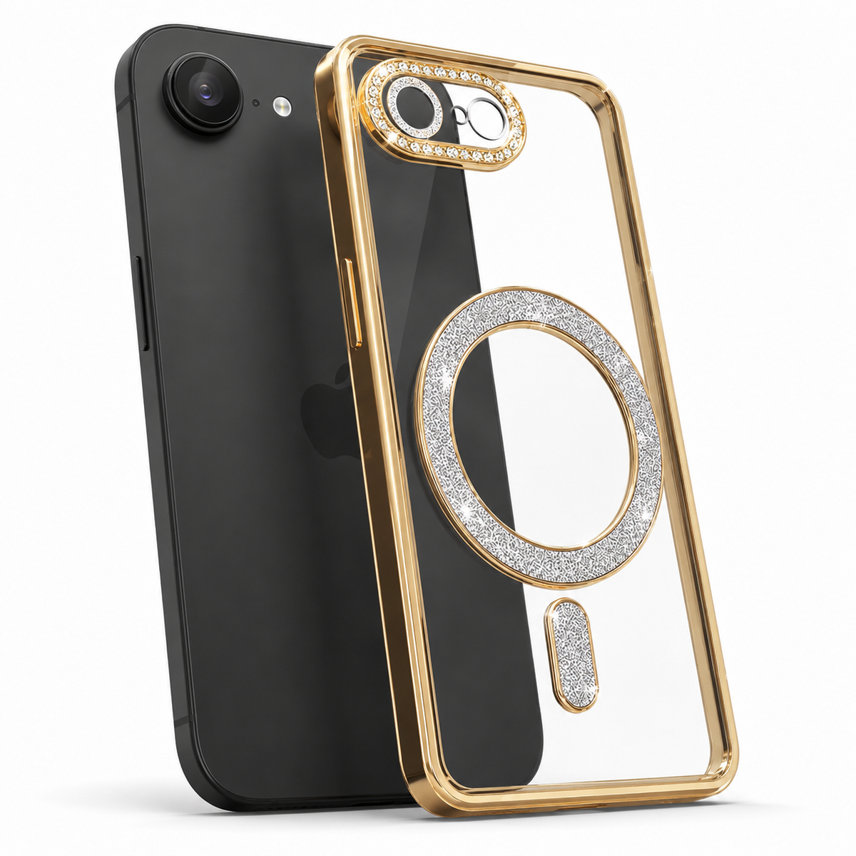 Gold Glitter Electroplated MagSafe Case for Apple iPhone 17e - Gold