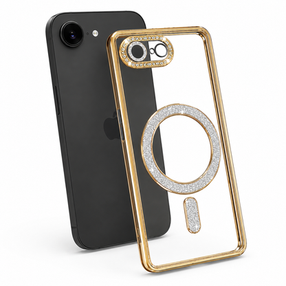 Gold Glitter Electroplated MagSafe Case for Apple iPhone 17e - Gold