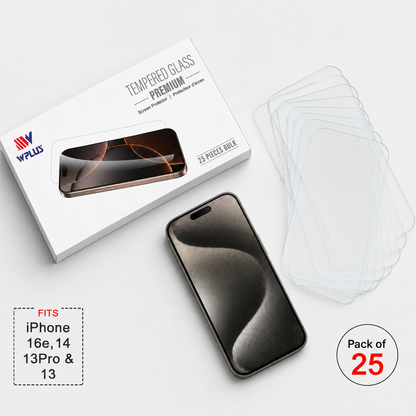 Buy iPhone accessories online Canada – WPLUS 25 pack tempered glass protectors
