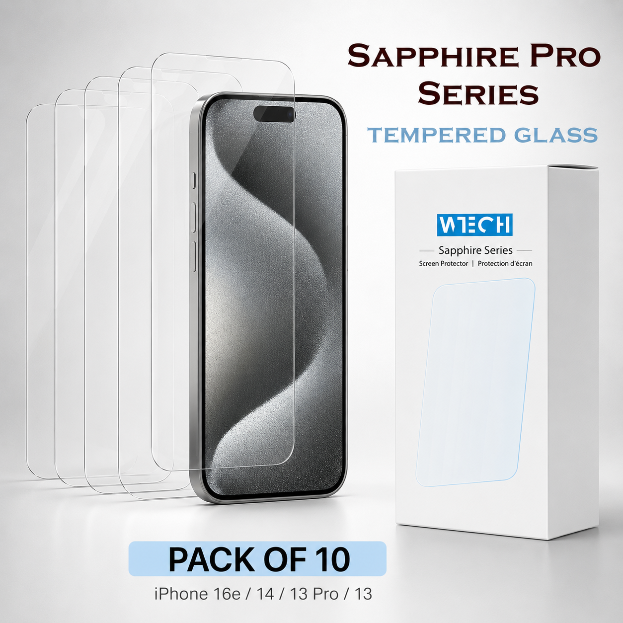 Buy mobile accessories online Canada – WTECH Sapphire Pro glass protectors
