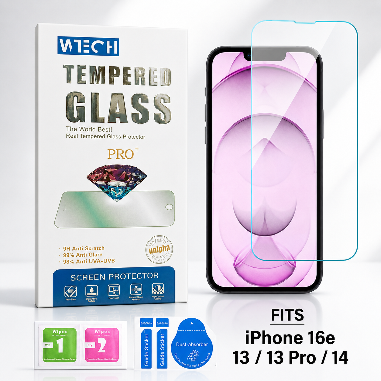 Buy iPhone screen protectors online Canada – WTECH clear tempered glass
