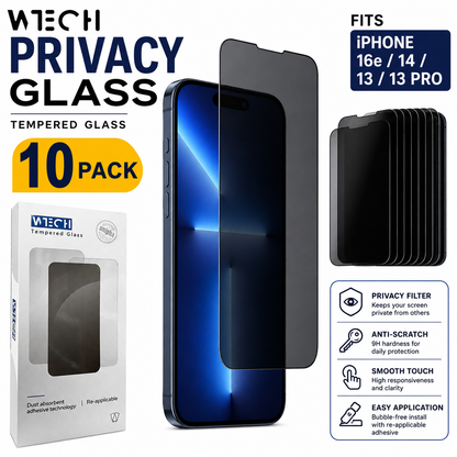 WTECH Sapphire Pro clear scratch-resistant tempered glass for iPhone 17e and 16e