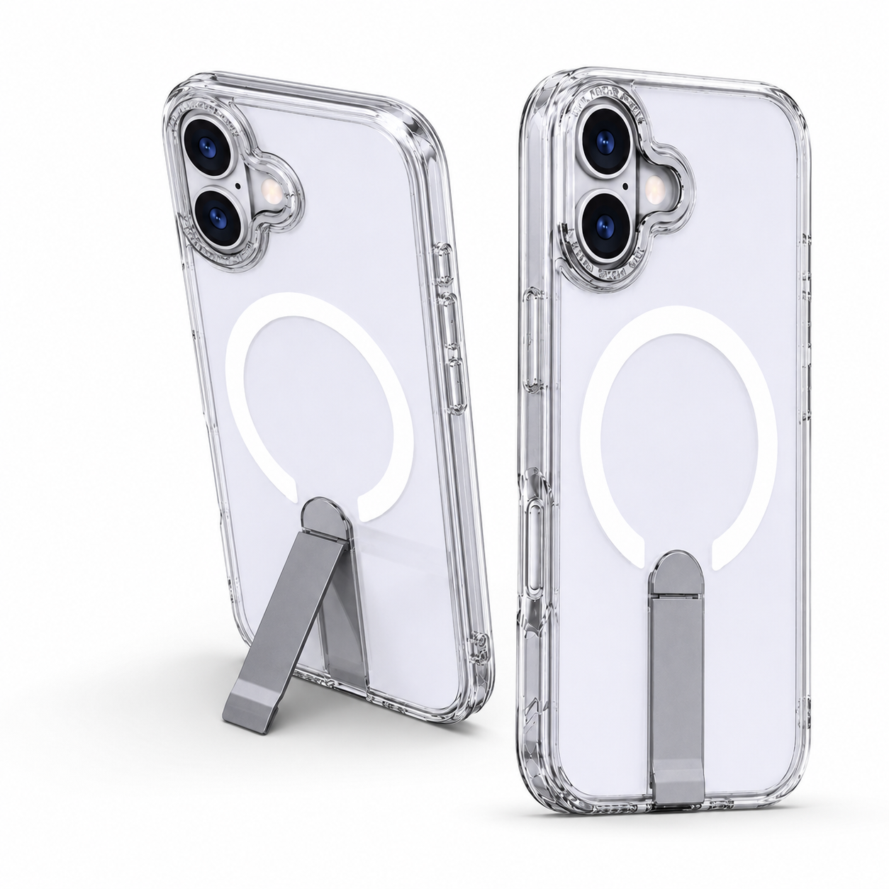 Clear MagSafe iStand Case for Apple iPhone 17 Crystal Clear Shockproof Phone Case
