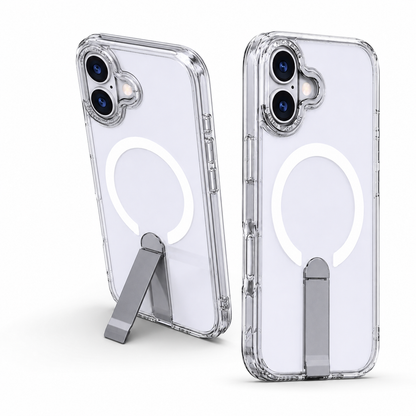 Clear MagSafe iStand Case for Apple iPhone 17 Crystal Clear Shockproof Phone Case
