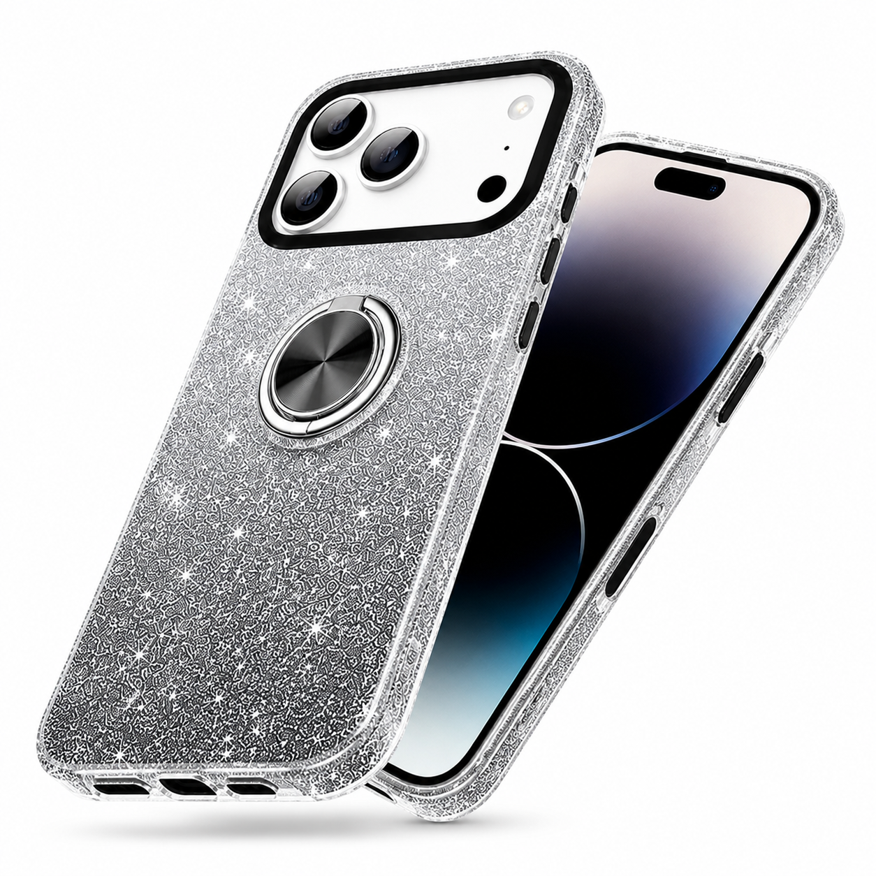 Stylish Smartphone Case for iPhone 17 Pro Max – Impact Resistant Mobile Cover in Black & Silver