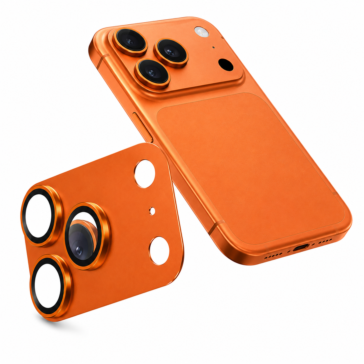 Premium Camera Lens Protector for Apple iPhone 17 Pro Orange Aluminum Camera Ring