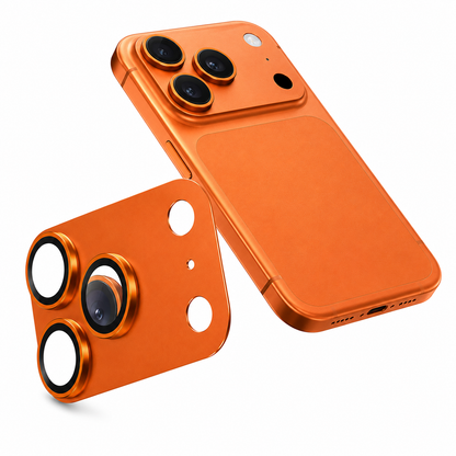 Premium Camera Lens Protector for Apple iPhone 17 Pro Orange Aluminum Camera Ring