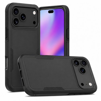 Black Comm Lite Protective Case for Apple iPhone 17 Pro Max Shockproof Phone Case Front View