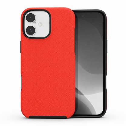 Dotted Protective Case for Apple iPhone 16 – Red