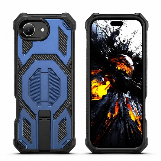 Outrider Rugged MagSafe Case for Apple iPhone 17e Blue – front and back view