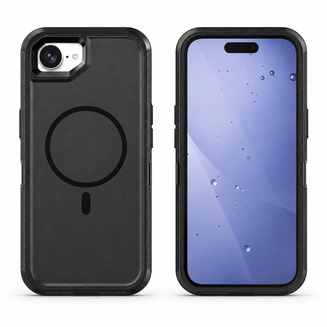 Black MagSafe Triple Protection Case with Clip for Apple iPhone 17e and 16e – rugged phone case