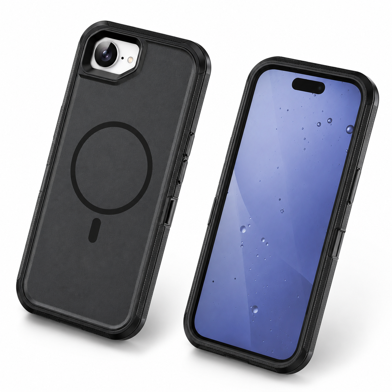 Black iPhone 17e and 16e MagSafe protective cover with belt clip – durable phone cases Canada