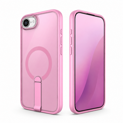 Pink shockproof iStand mobile cover for iPhone 17e and 16e – durable phone cases Canada
