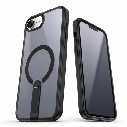 Apple iPhone 17e and 16e black MagSafe stand case side view – buy mobile covers online Canada