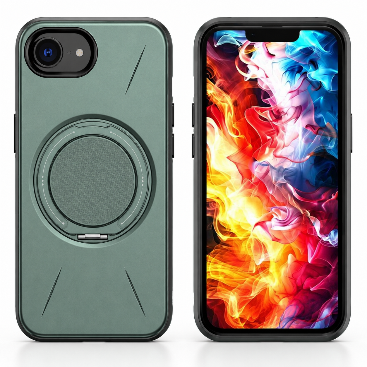 MagSafe Forge Ring Case for Apple iPhone 17e and 16e in green – durable iPhone case Canada