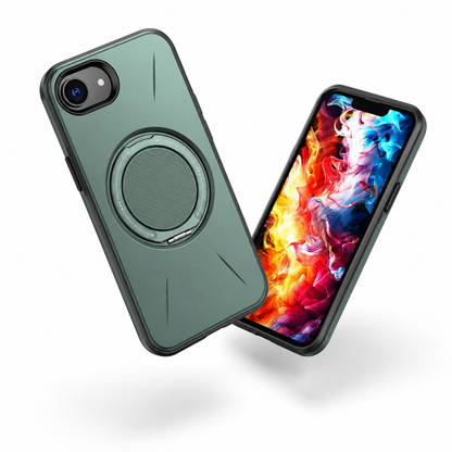 Green iPhone 17e and 16e MagSafe ring cover back view – best protective phone case Canada