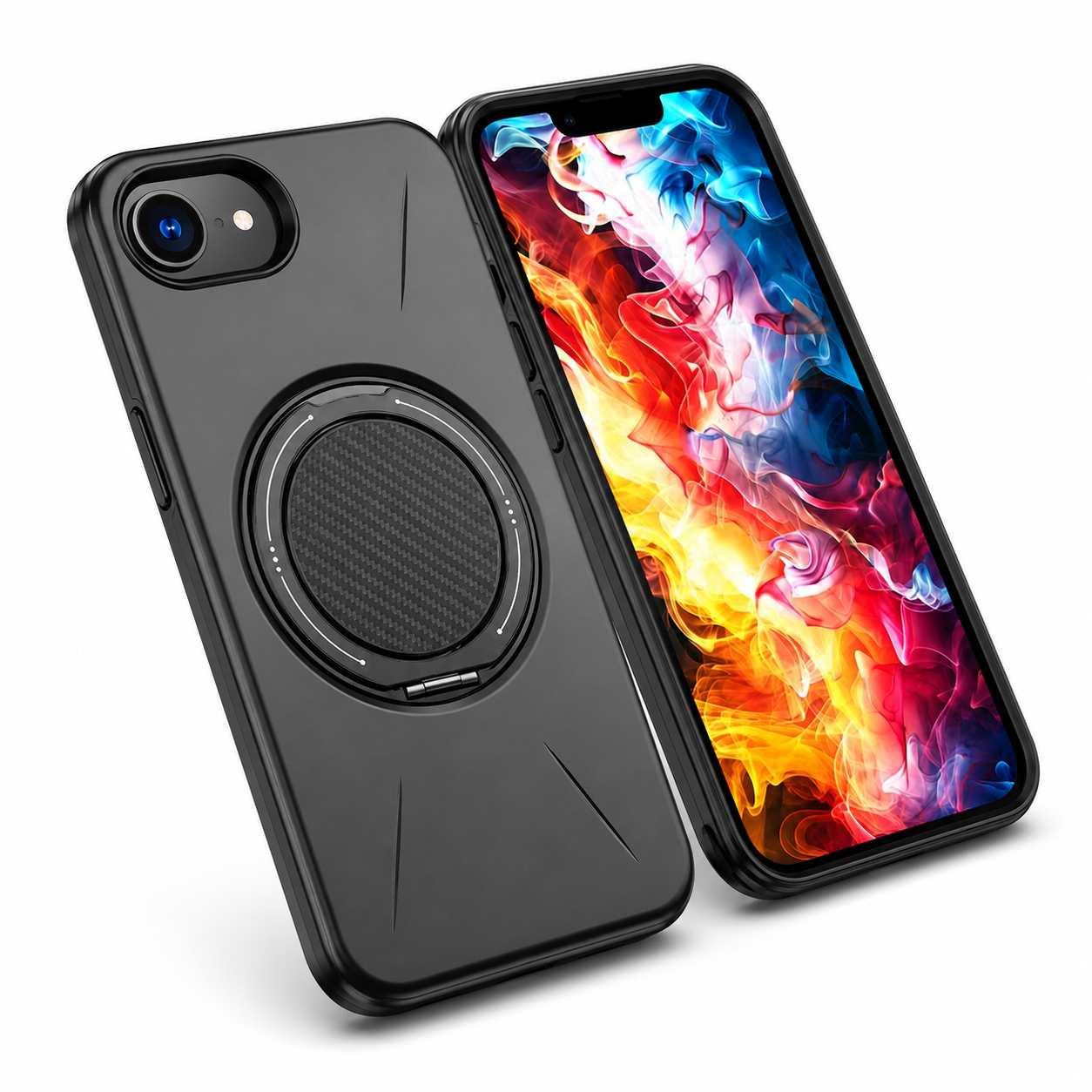 Slim black MagSafe Forge Ring mobile cover for iPhone 17e and 16e – minimalist phone case Canada