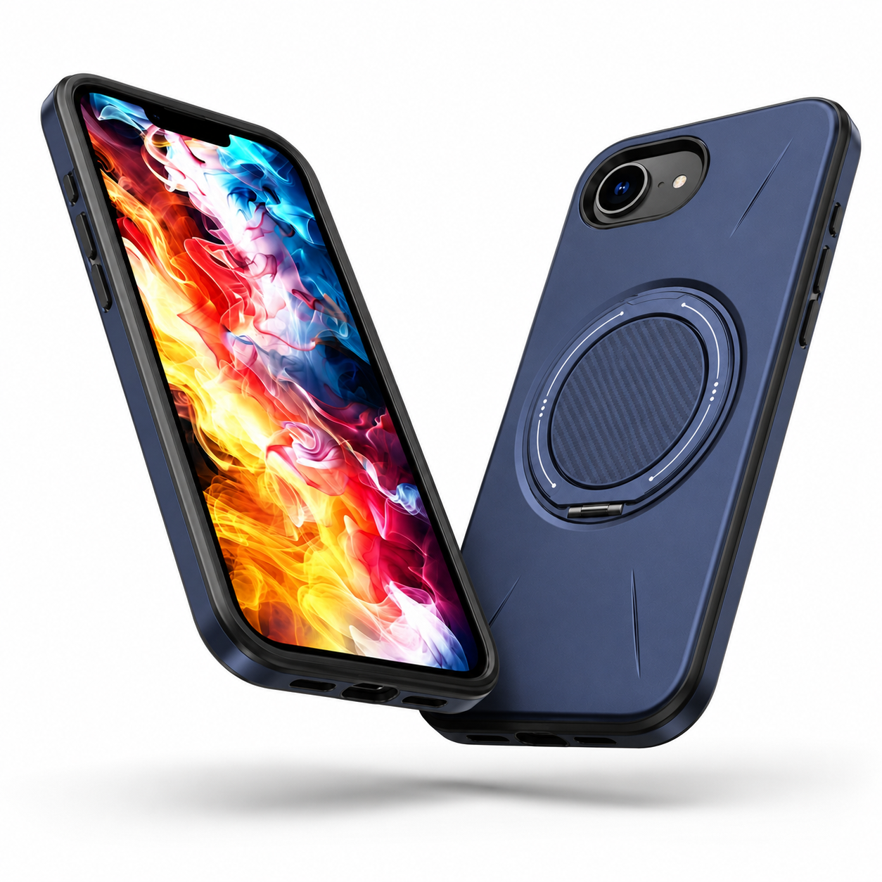 Blue iPhone 17e and 16e MagSafe case with raised camera lip – mobile accessories Canada