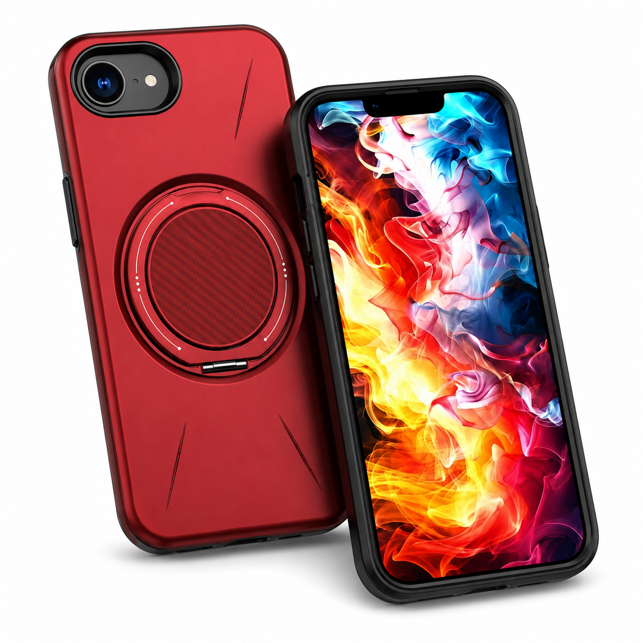 Red Forge Ring Case for Apple iPhone 17e and 16e side view – best phone cases for protection