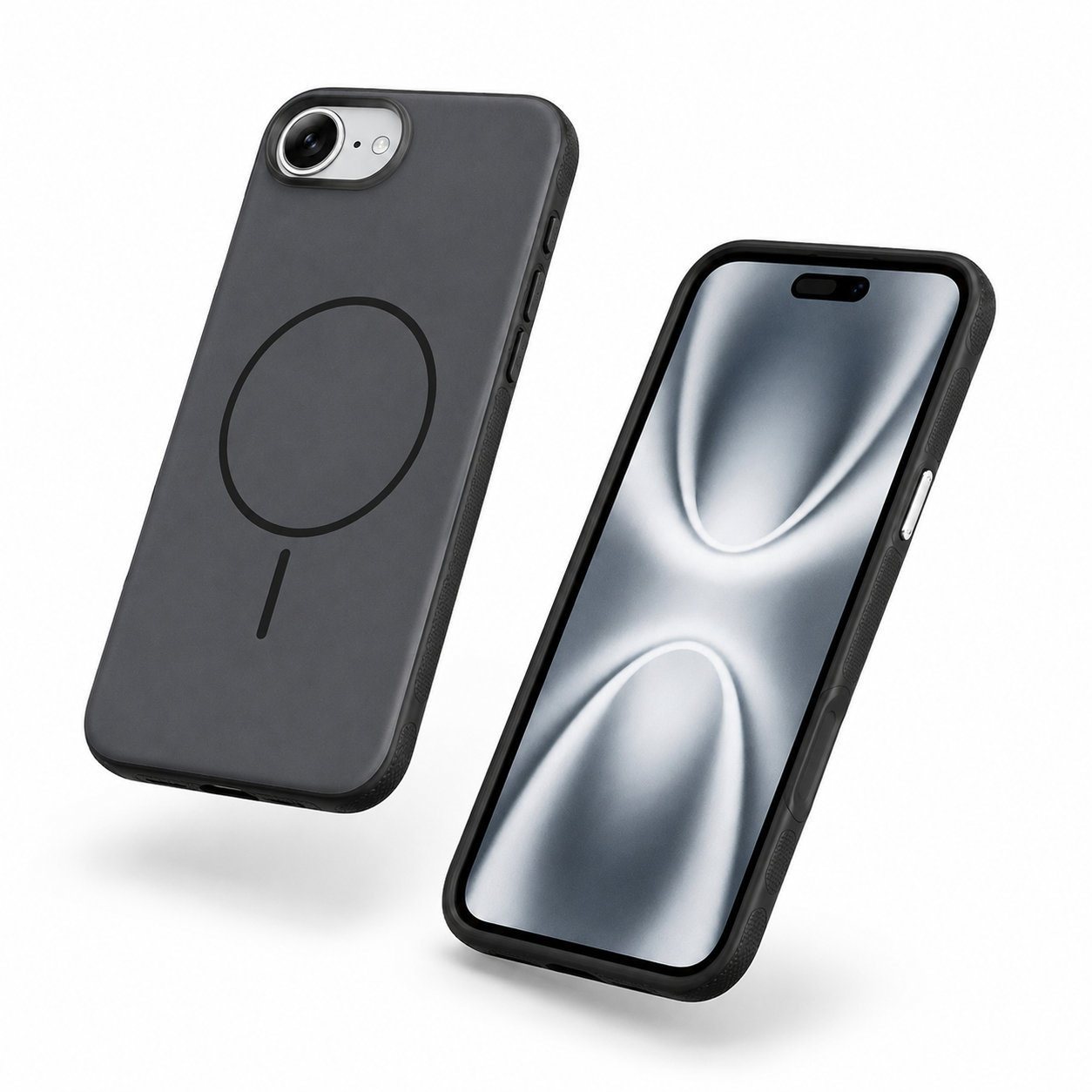 Black iPhone 17e and 16e MagSafe Glam cover back view – buy phone cases online Canada