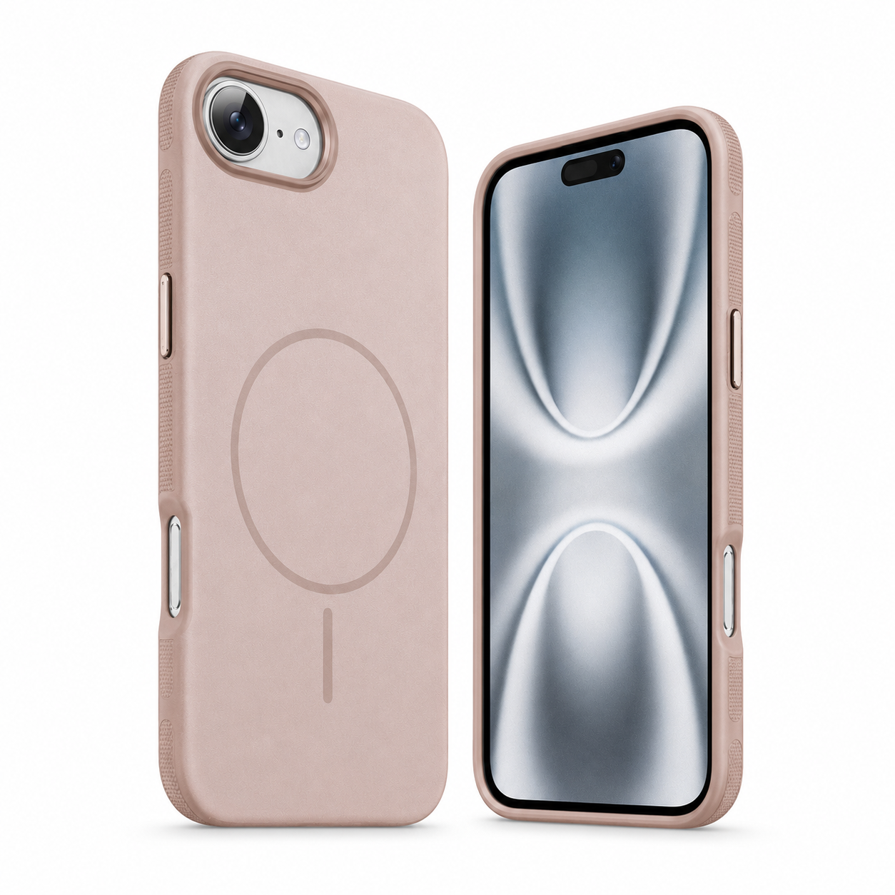 Rose gold MagSafe Glam Case angled side view – affordable phone cases Canada