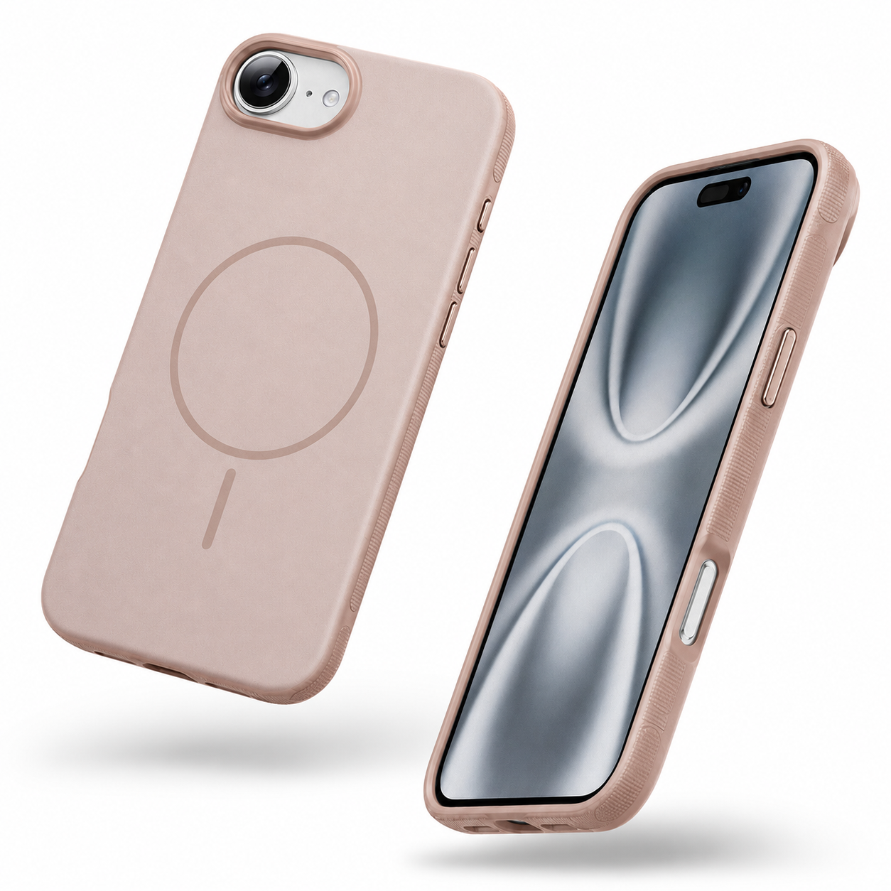 Rose gold iPhone 17e and 16e MagSafe cover back view – stylish phone cases Canada