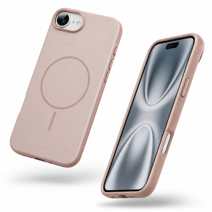 Rose gold iPhone 17e and 16e MagSafe cover back view – stylish phone cases Canada
