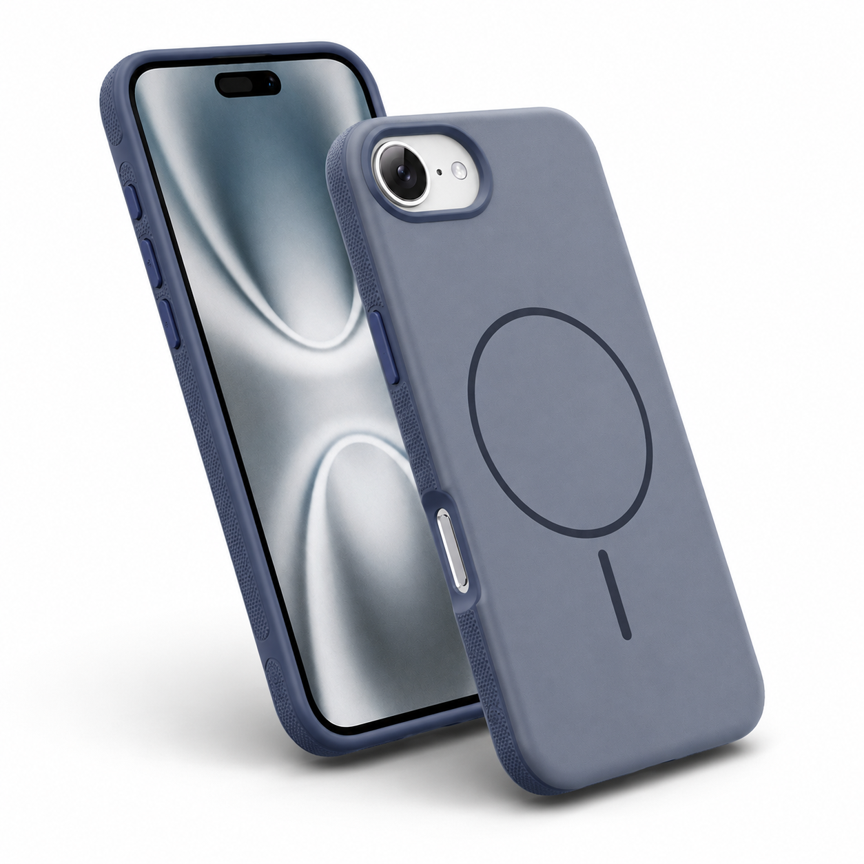 Blue iPhone 17e and 16e MagSafe protective cover back view – durable phone case Canada