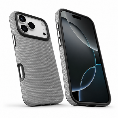Shockproof triangle pattern iPhone 18 Pro case in grey
