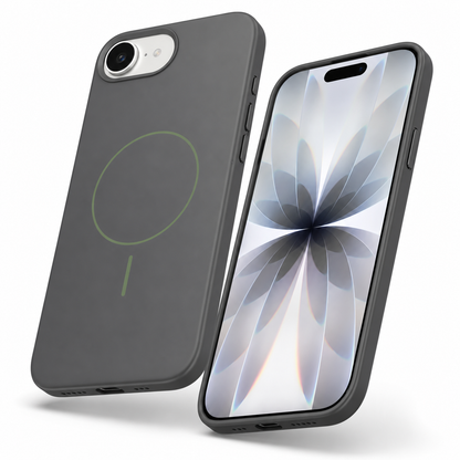 Slim grey MagSafe Vibrant Case angled view – buy mobile covers online Canada