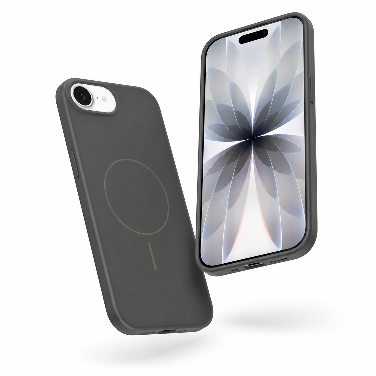 Soft-touch grey MagSafe Case for iPhone 17e and 16e – best silicone phone case for iPhone