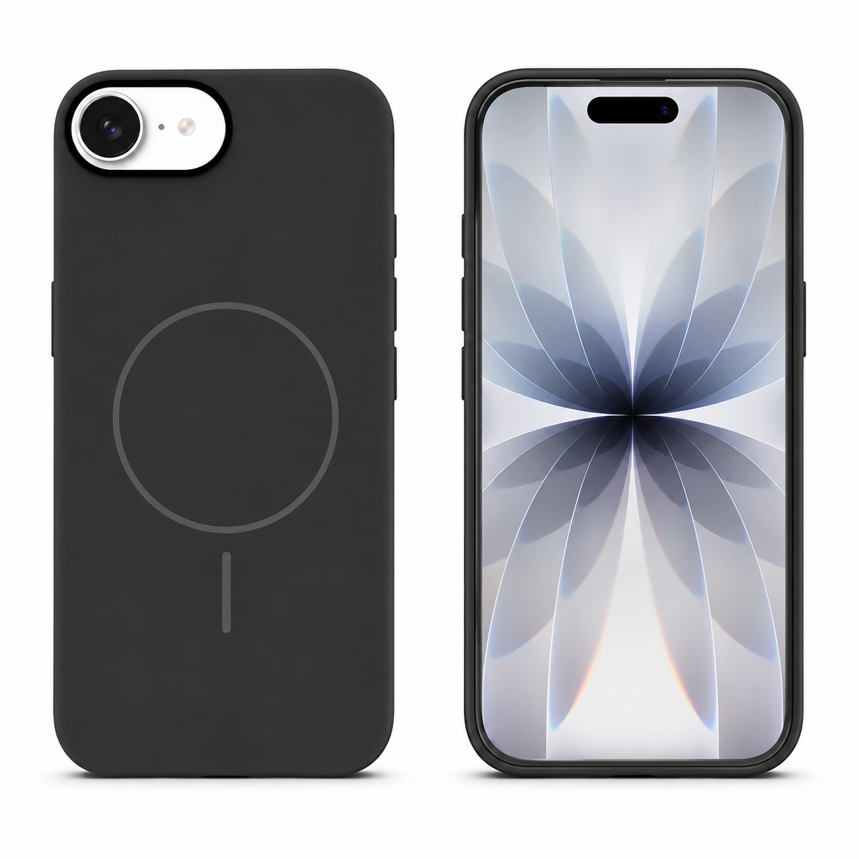 Black MagSafe Vibrant Silicone Case for Apple iPhone 17e and 16e – silicone phone case Canada
