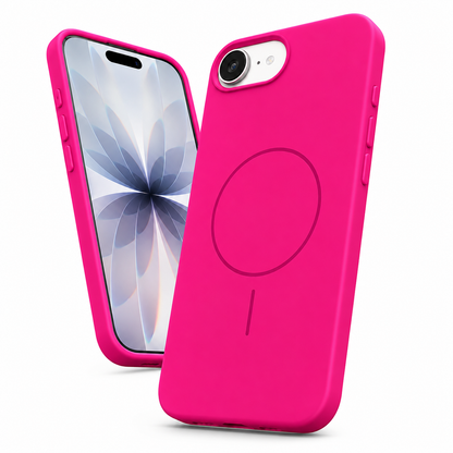 Apple iPhone 17e and 16e hot pink MagSafe Case angled view – smartphone accessories Canada