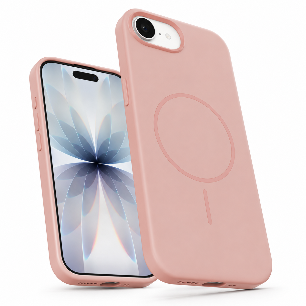 Apple iPhone 17e and 16e rose gold Vibrant Case angled view – mobile accessories Canada