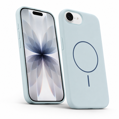 Slim sky blue silicone case for Apple iPhone 17e and 16e – best silicone phone case for iPhone
