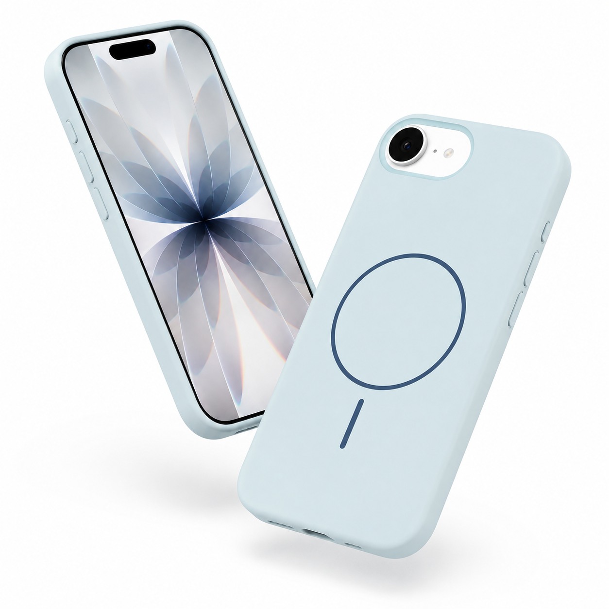Apple iPhone 17e and 16e sky blue Case angled view – buy mobile covers online Canada