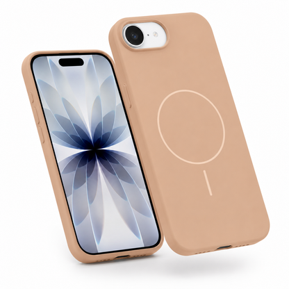 Desert gold iPhone 17e and 16e MagSafe silicone cover – stylish phone case Canada