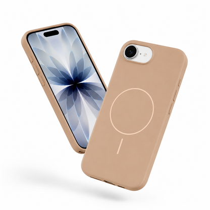 Apple iPhone 17e and 16e desert gold Vibrant Case side angle – mobile accessories Canada