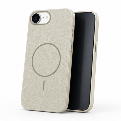 Apple iPhone 17e and 16e grey Glitsy case angled view – smartphone accessories Canada
