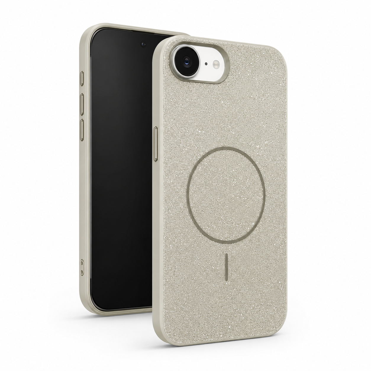 Slim grey Glitsy MagSafe mobile case for Apple iPhone 17e and 16e – best slim phone case Canada
