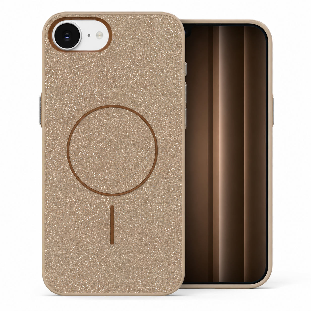 Desert titanium Glitsy MagSafe Case for Apple iPhone 17e and 16e – iPhone cases Canada
