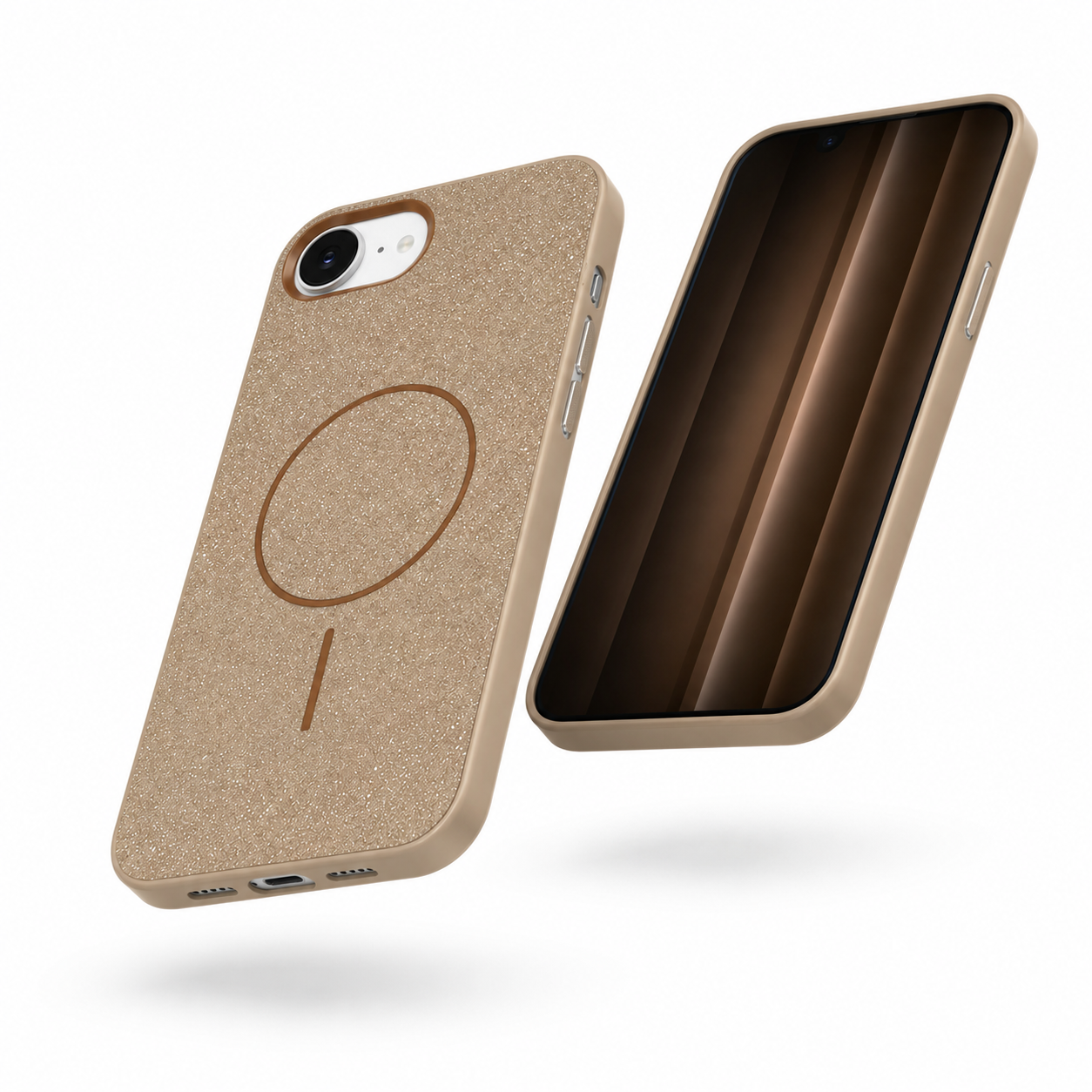 Desert titanium iPhone 17e and 16e MagSafe cover back view – best phone cases Canada
