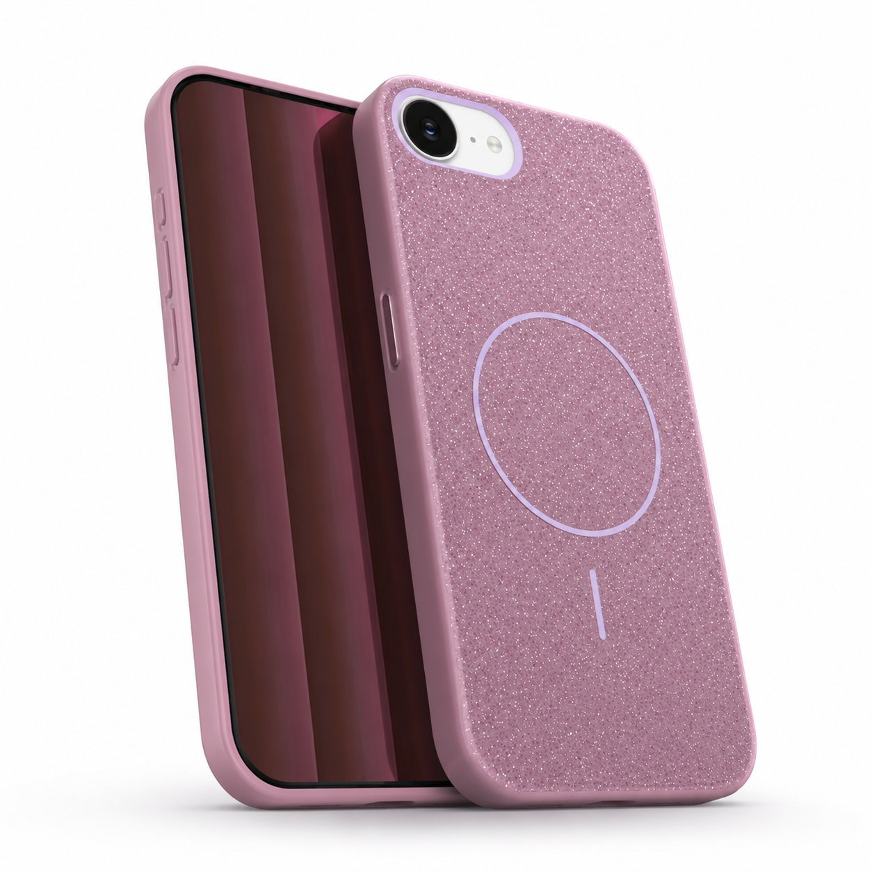 Apple iPhone 17e and 16e purple Glitsy case side angle – affordable phone cases Canada