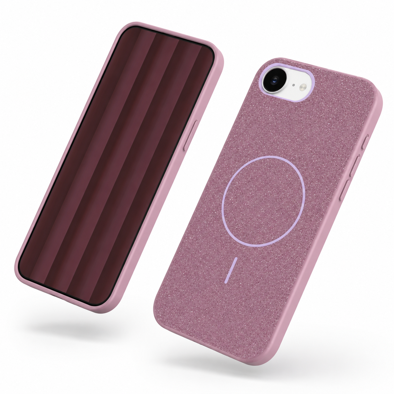 Slim purple Glitsy MagSafe phone case for Apple iPhone 17e and 16e – best slim phone case Canada
