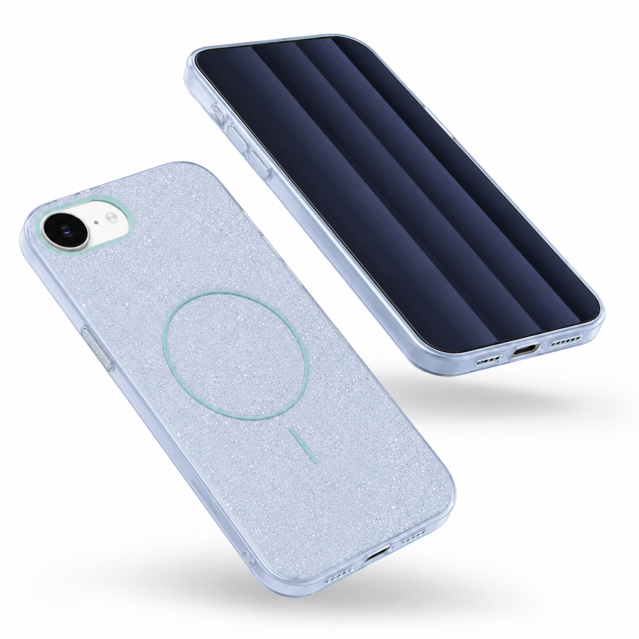 Slim light blue Glitsy mobile case for Apple iPhone 17e and 16e – best slim phone case Canada